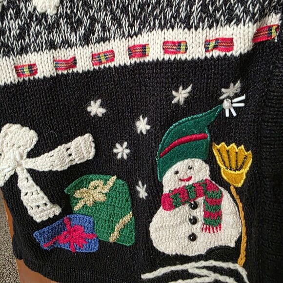Vintage Bobbie Brooks Christmas Sweater Vest Size Small Holiday Snowman - Picture 5 of 8